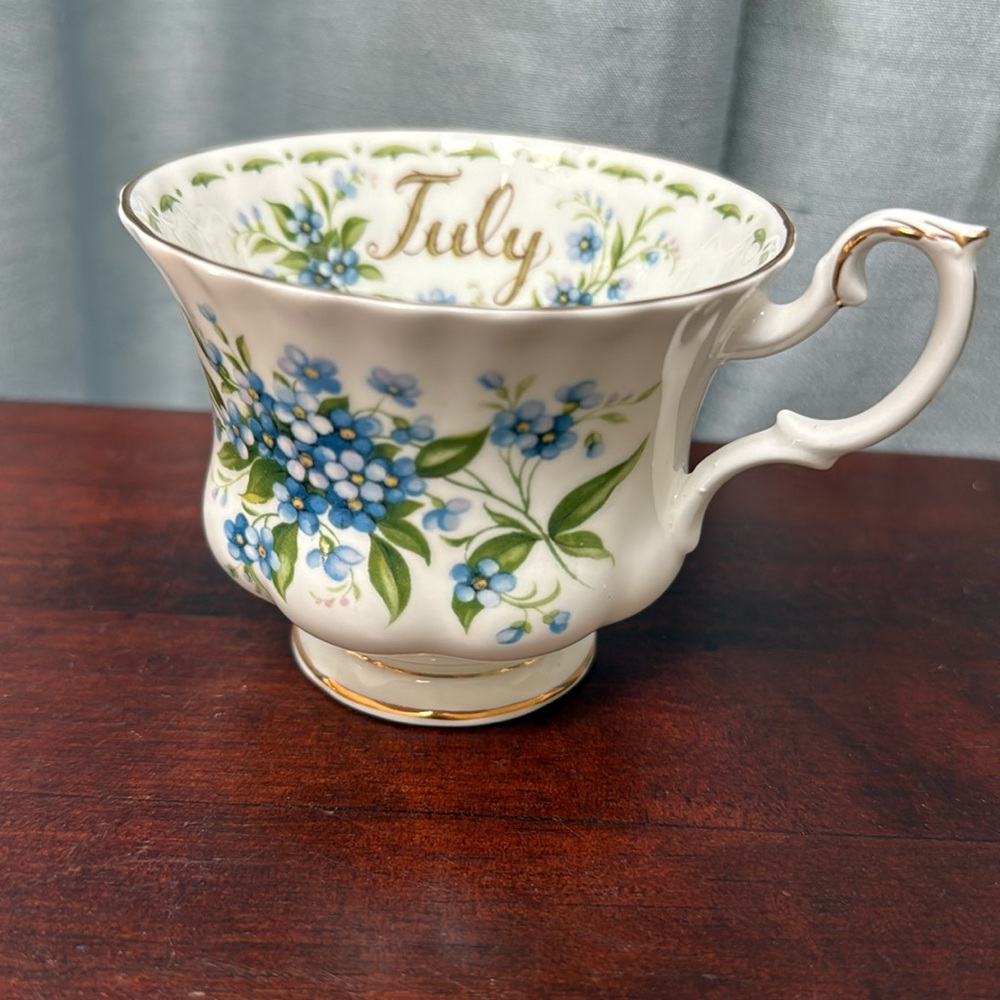 Royal Albert “July Forget-Me-Not” Bone China Floral Footed Cup; Cup only